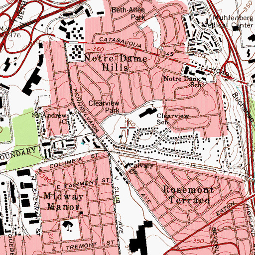Topographic Map of Clearview Park, PA