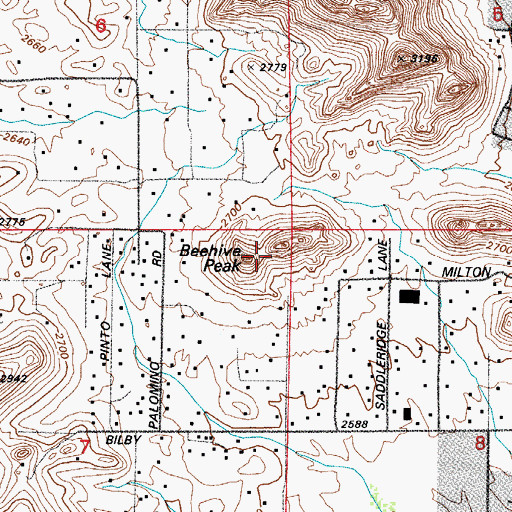 Topographic Map of Beehive Peak, AZ