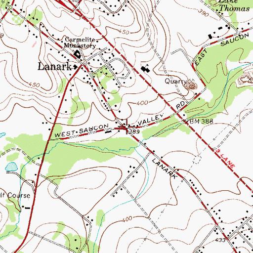 Topographic Map of Saucon Valley, PA