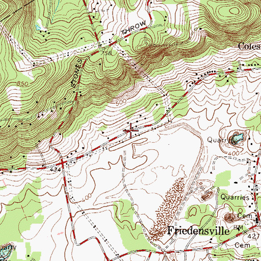 Topographic Map of Hartman School, PA