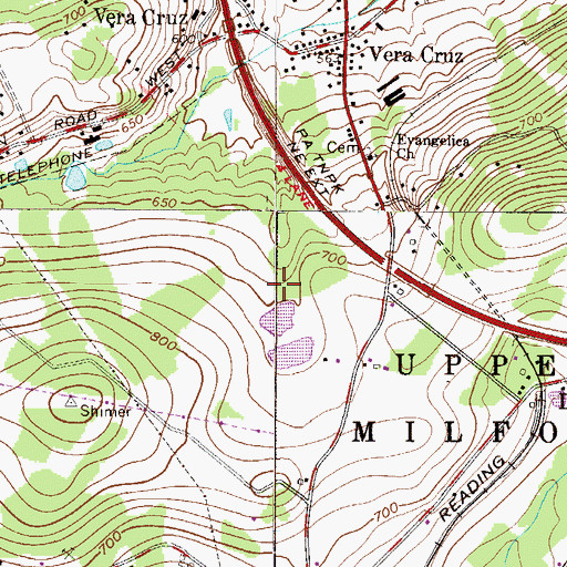 Topographic Map of Chestnut Hill, PA