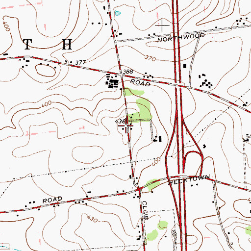 Topographic Map of Thomasburg School, PA