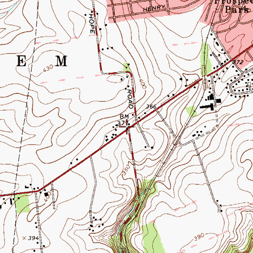 Topographic Map of Boyer School, PA
