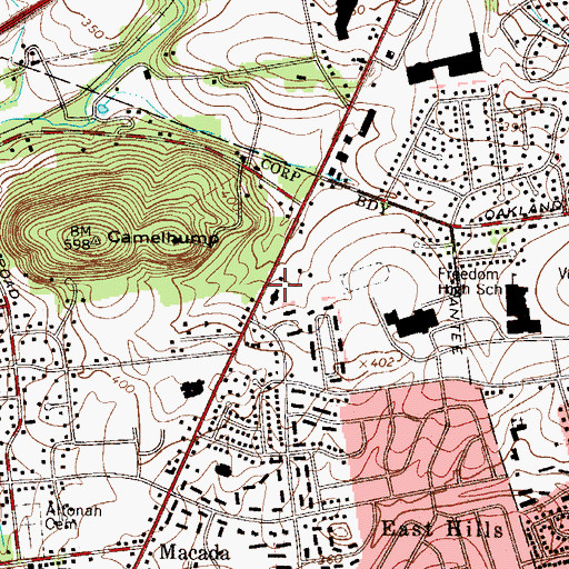 Topographic Map of Fox School, PA