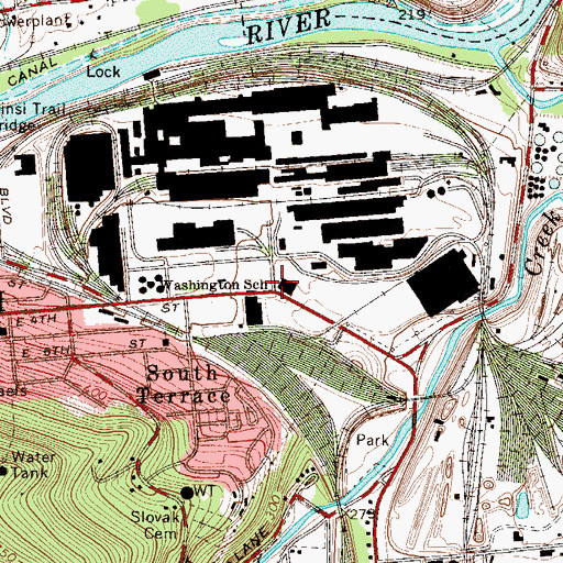 Topographic Map of Northampton Heights, PA