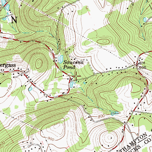 Topographic Map of Southeastern School, PA