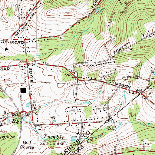 Topographic Map of Yoder School, PA