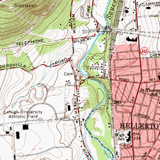 Topographic Map of Limekiln School, PA
