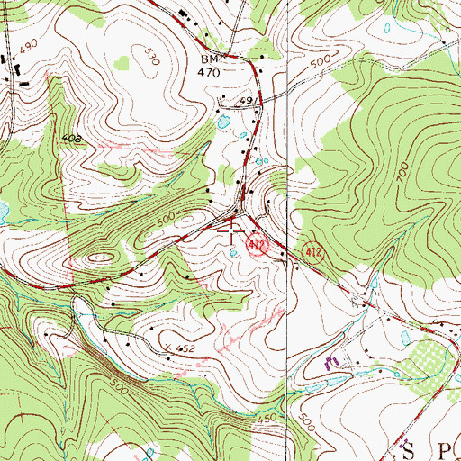 Topographic Map of Franklin School, PA
