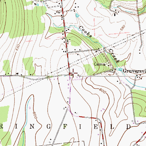 Topographic Map of Keystone School (historical), PA