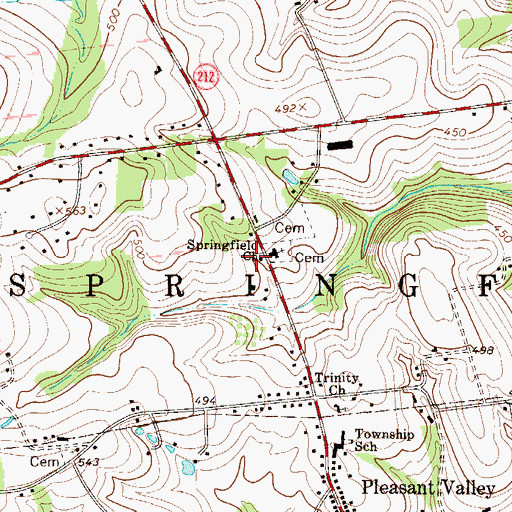 Topographic Map of Springfield School, PA