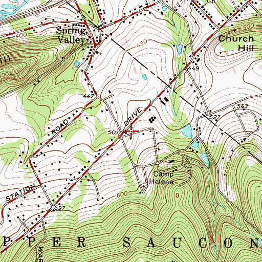 Topographic Map of Franklin School, PA