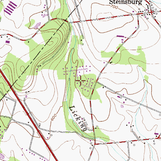 Topographic Map of Beechwood Acres, PA