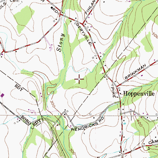 Topographic Map of Pennsburg Golf Course, PA