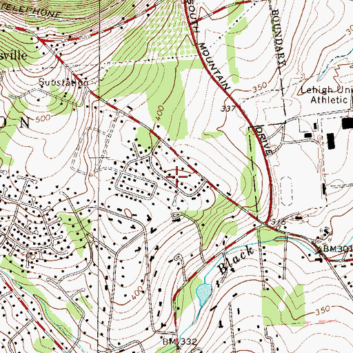 Topographic Map of Saucon Valley Terrace, PA