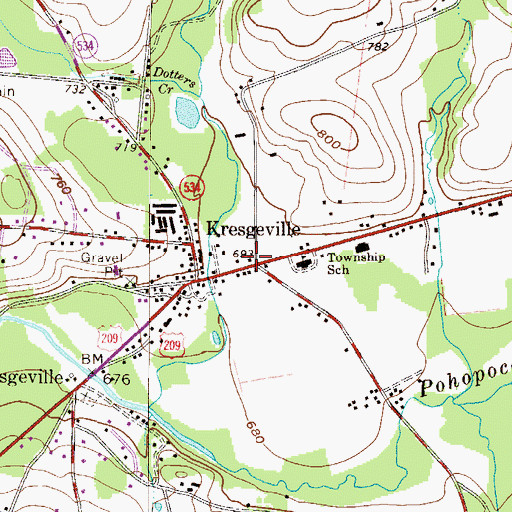 Topographic Map of Pennsylvania Turnpike Interchange 1, PA