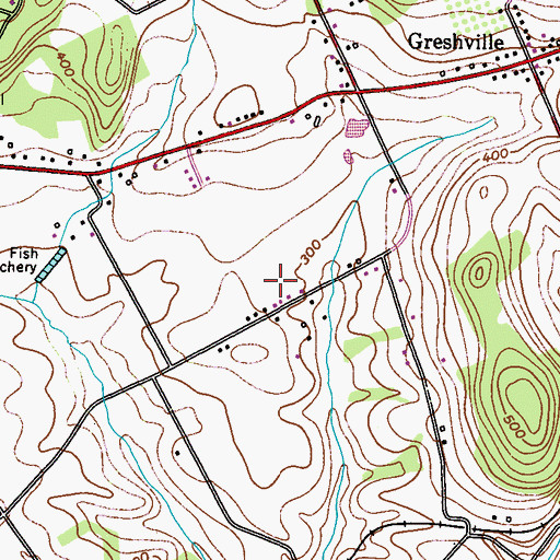 Topographic Map of Pennsylvania Turnpike Interchange 7, PA