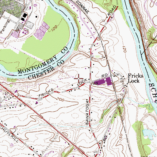 Topographic Map of Pennsylvania Turnpike Interchange 8, PA