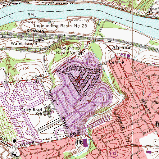 Topographic Map of Pennsylvania Turnpike Interchange 9, PA
