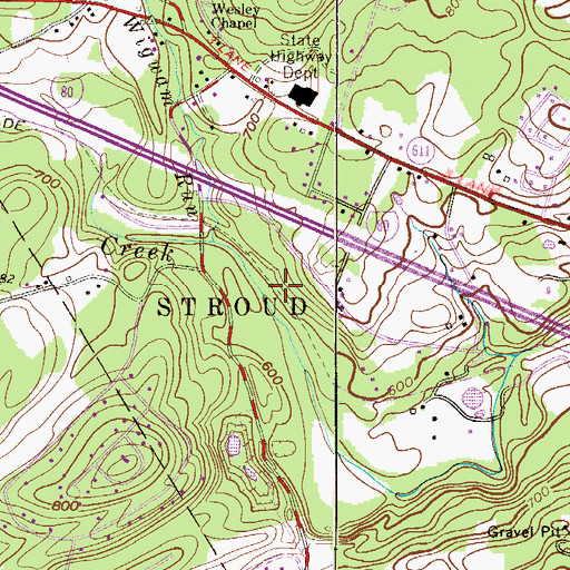 Topographic Map of Pennsylvania Turnpike Interchange 12, PA