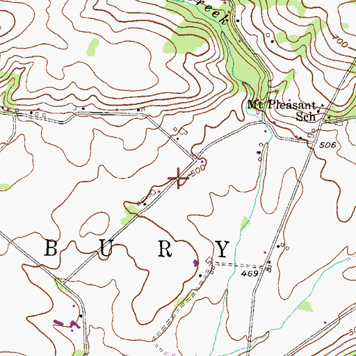 Topographic Map of Pennsylvania Turnpike Interchange 13, PA