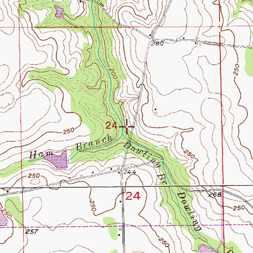 Topographic Map of Ham Branch, AL