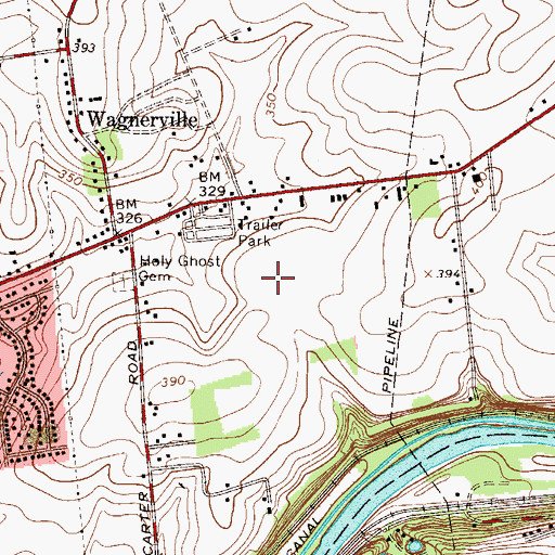 Topographic Map of Bethlehem Easton Airport (historical), PA