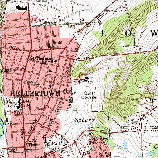 Topographic Map of Bethlehem Steel Country Club, PA