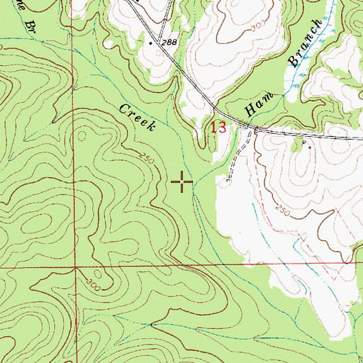 Topographic Map of Ham Branch, AL