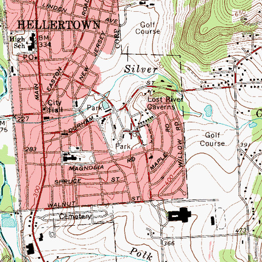 Topographic Map of Hellertown Park, PA