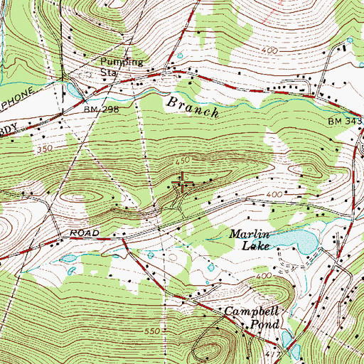 Topographic Map of Marlin Hills, PA