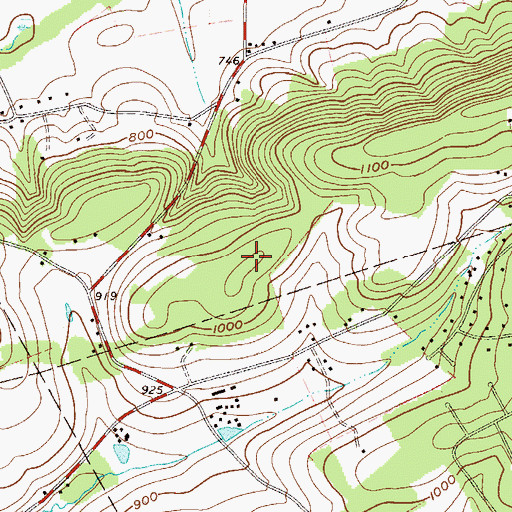 Topographic Map of Weir Mountain, PA