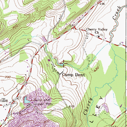 Topographic Map of Indian Spring Run Pond, PA