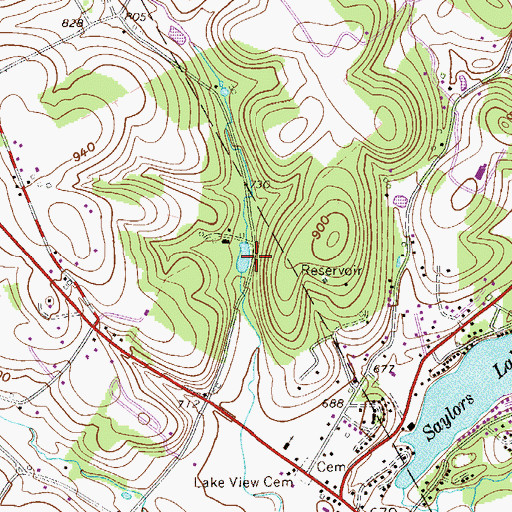 Topographic Map of Simmons Dam, PA
