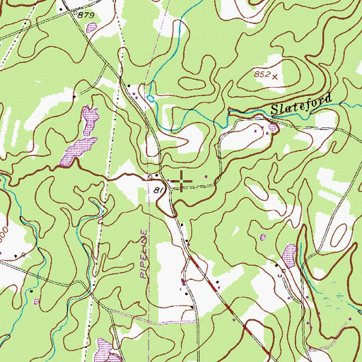 Topographic Map of Totts Gap School, PA