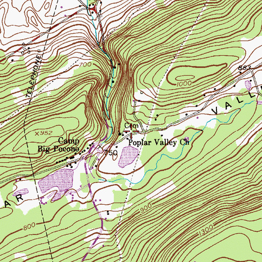 Topographic Map of Poplar Valley School, PA