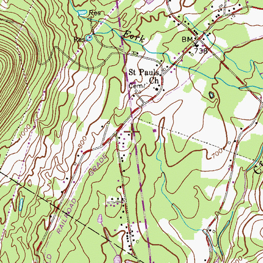 Topographic Map of North Bangor Station (historical), PA