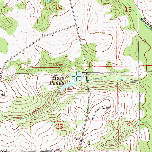 Topographic Map of Ham Ponds, AL