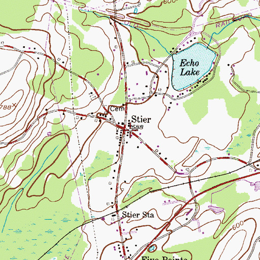 Topographic Map of Stier, PA