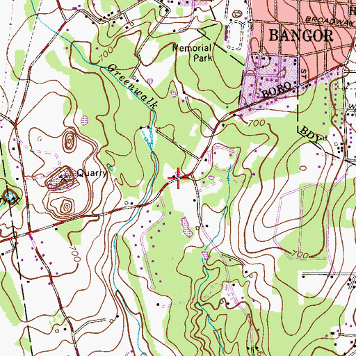Topographic Map of Washington School, PA
