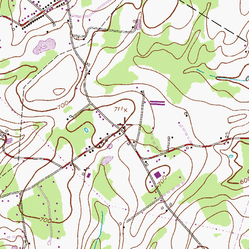 Topographic Map of Thomas School, PA