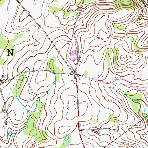 Topographic Map of Hartzell School, PA