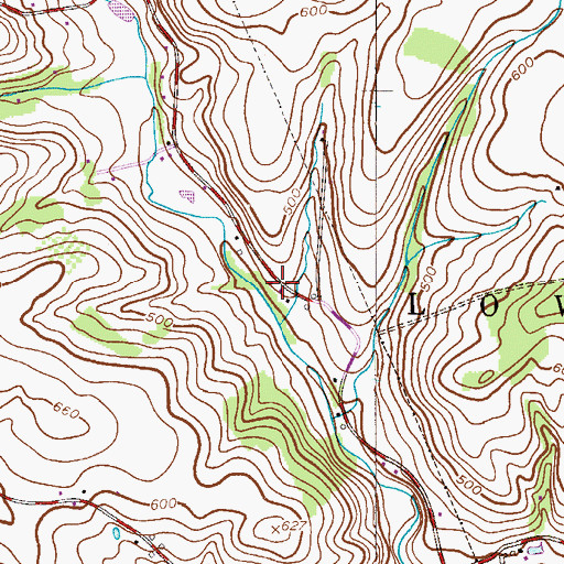 Topographic Map of Valley School (historical), PA