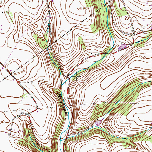 Topographic Map of Bethel School (historical), PA