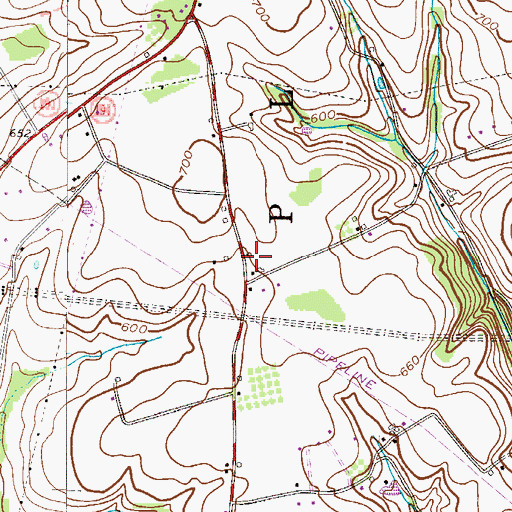 Topographic Map of Teel School, PA