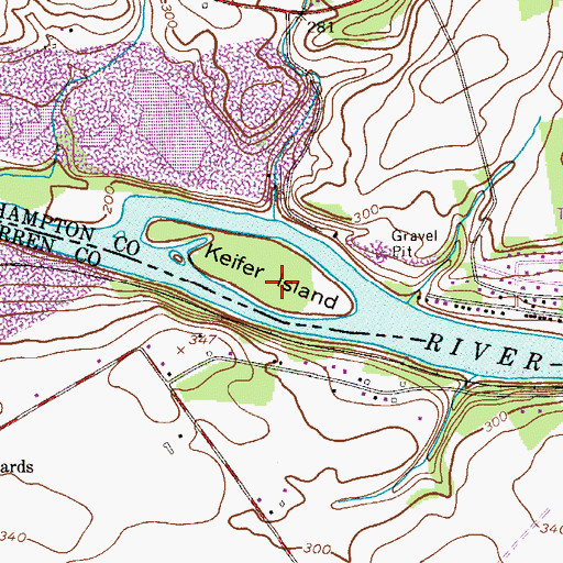 Topographic Map of Keifer Island, PA