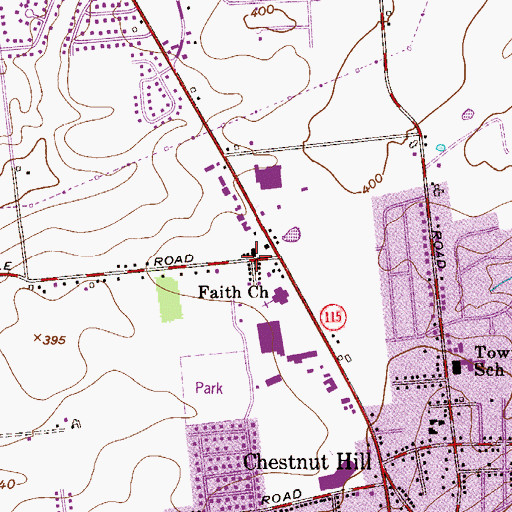 Topographic Map of Circle School, PA