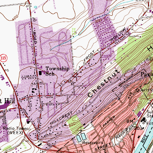 Topographic Map of Brinker School, PA