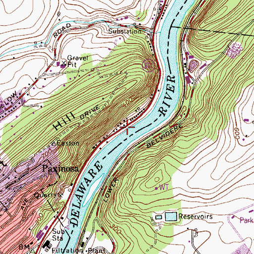 Topographic Map of Shernerville, PA