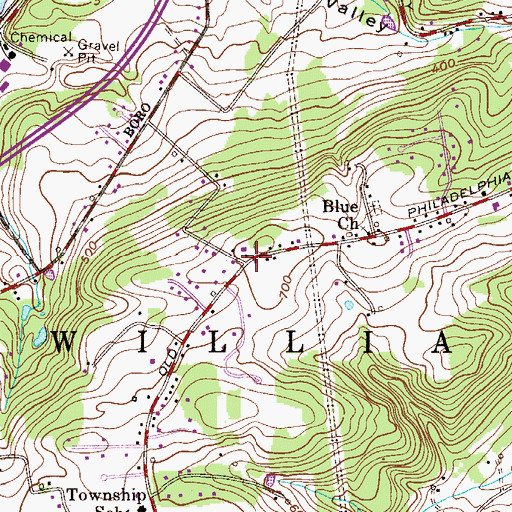 Topographic Map of Fairview School, PA